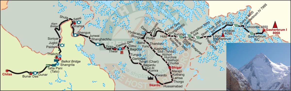 Gasherbrum-I (8068m) Map