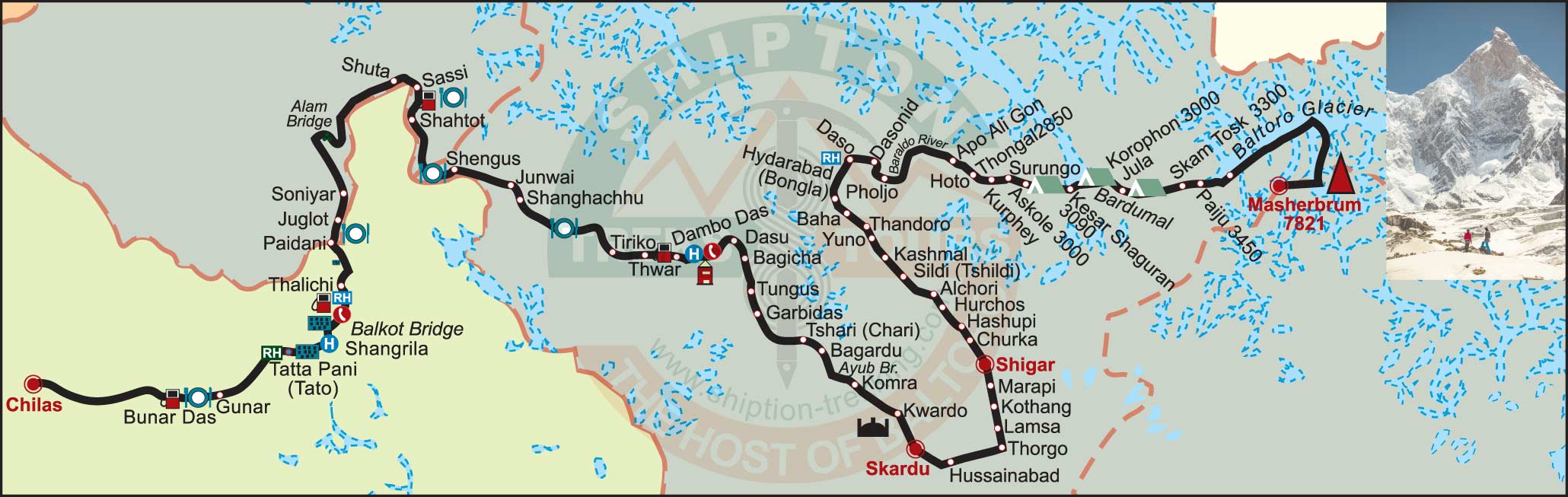 Masherbrum (7821m.) Map